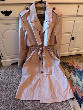 Coach | Blush Pink Drawstring Trench Coat